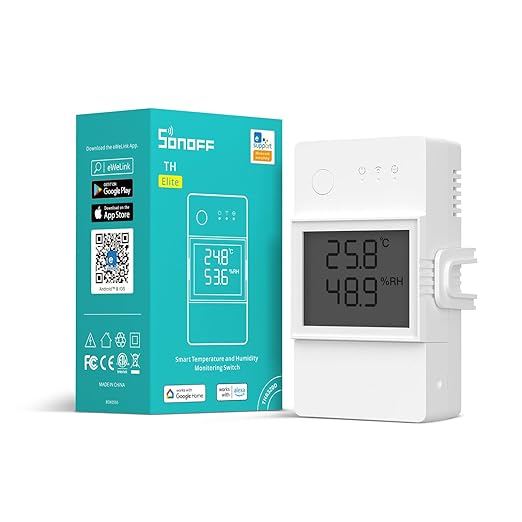 SONOFF THR320D 20A Smart Temperature and Humidity Monitoring Switch,Compatible with Alexa, Google Home,RJ9 4P4C Interface