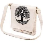 Himalayan Bazaar Freakmandu Tree of Life unisex Crossbody Messenger Hemp Bag ...