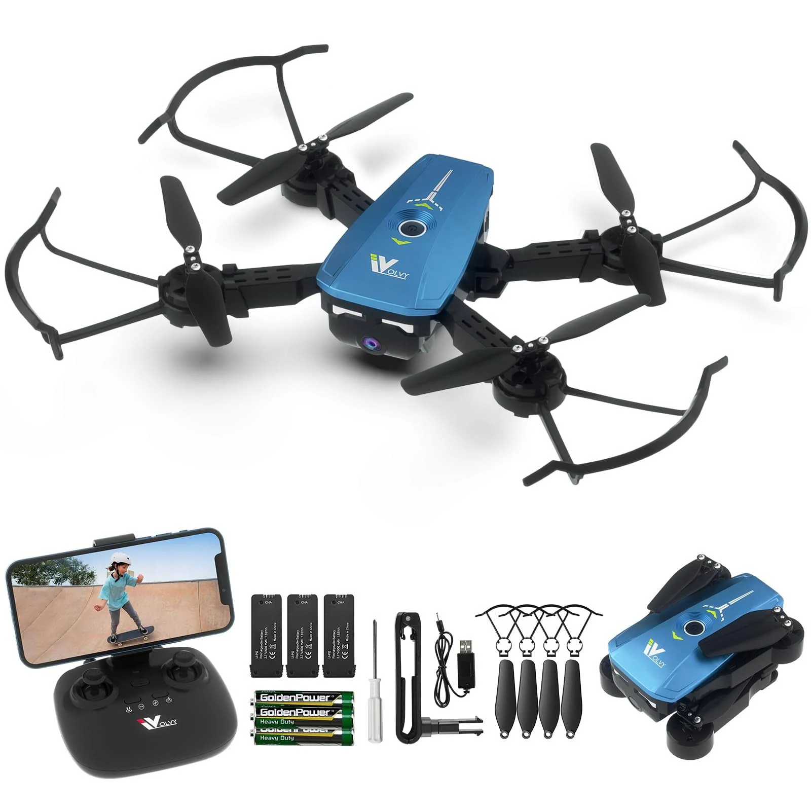 ATTOP Drone with Camera for Kids, 1080P FPV Drone w/3 Batteries for 30 Mins Flight Toy Drone for Boys & Girls, 1-click to Fly/Land/Return/Share, Stable for Indoor Foldable for Outdoor