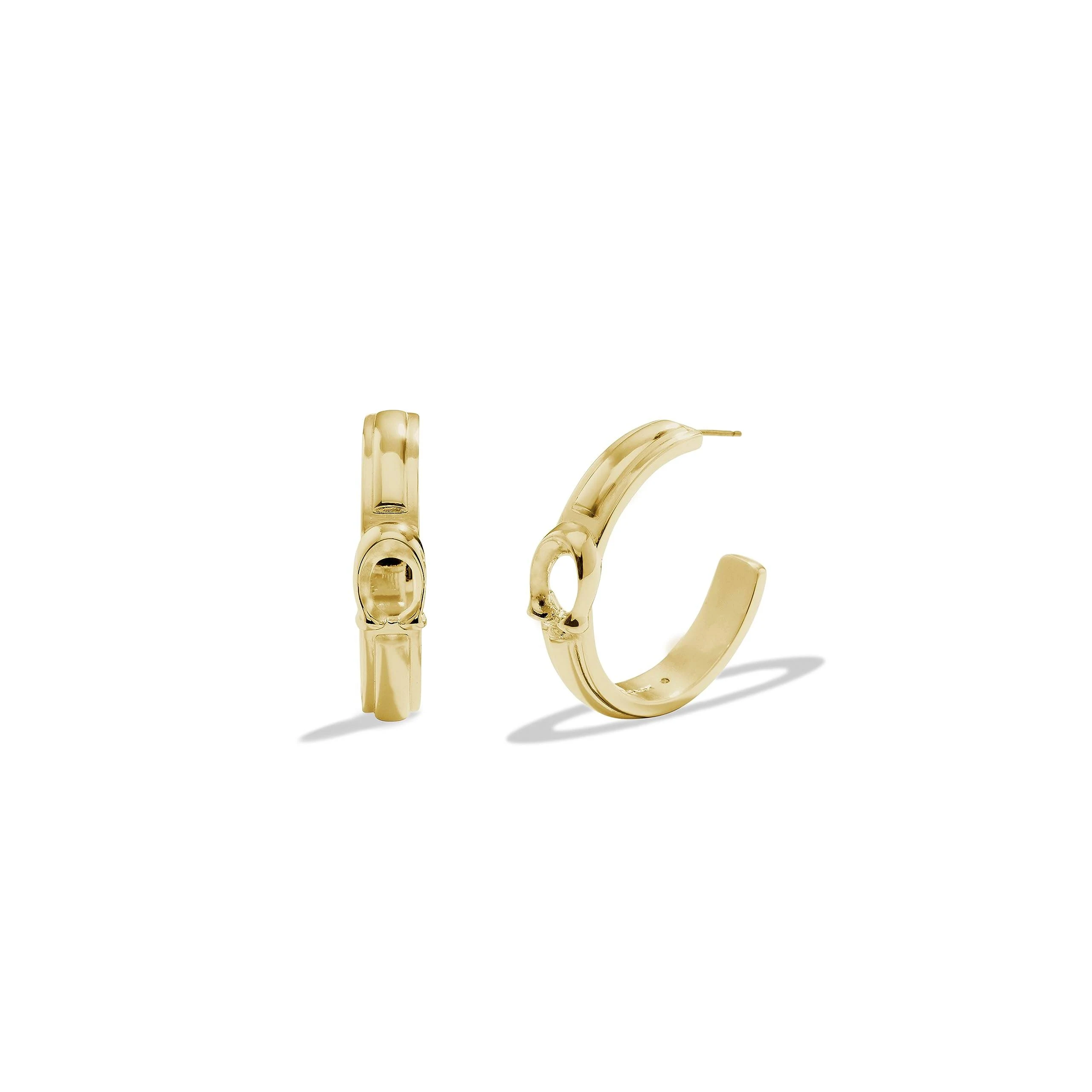 Coach Signature C Tabby Hoop Earrings - Red/Gold