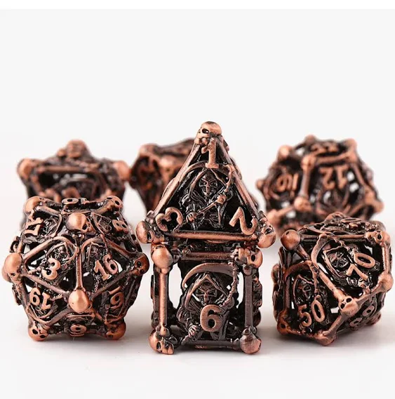 aierbq Metal Dice DND Set Playing Dice 7pcs Hollow Polyhedral Dice Suitable for ...