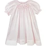 Smocked and Embroidered Rosebud Pink Day Gown