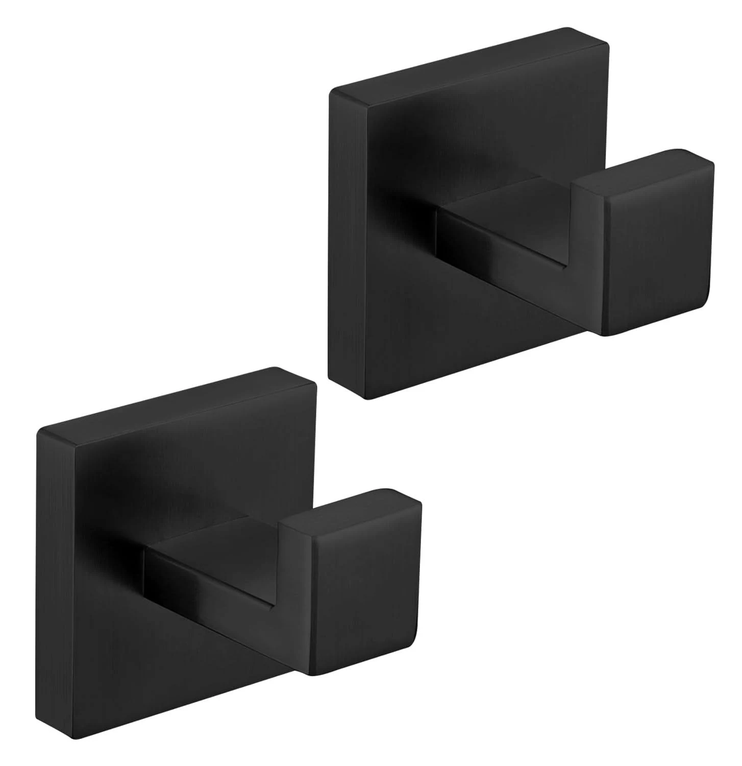 Bath Towel Hook, Matte Black Robe Hook for Bathroom Wall Mounted Heavy Duty Hook 304 Stainless Steel Robe Hooks for Bathroom Kitchen(2 Pack)