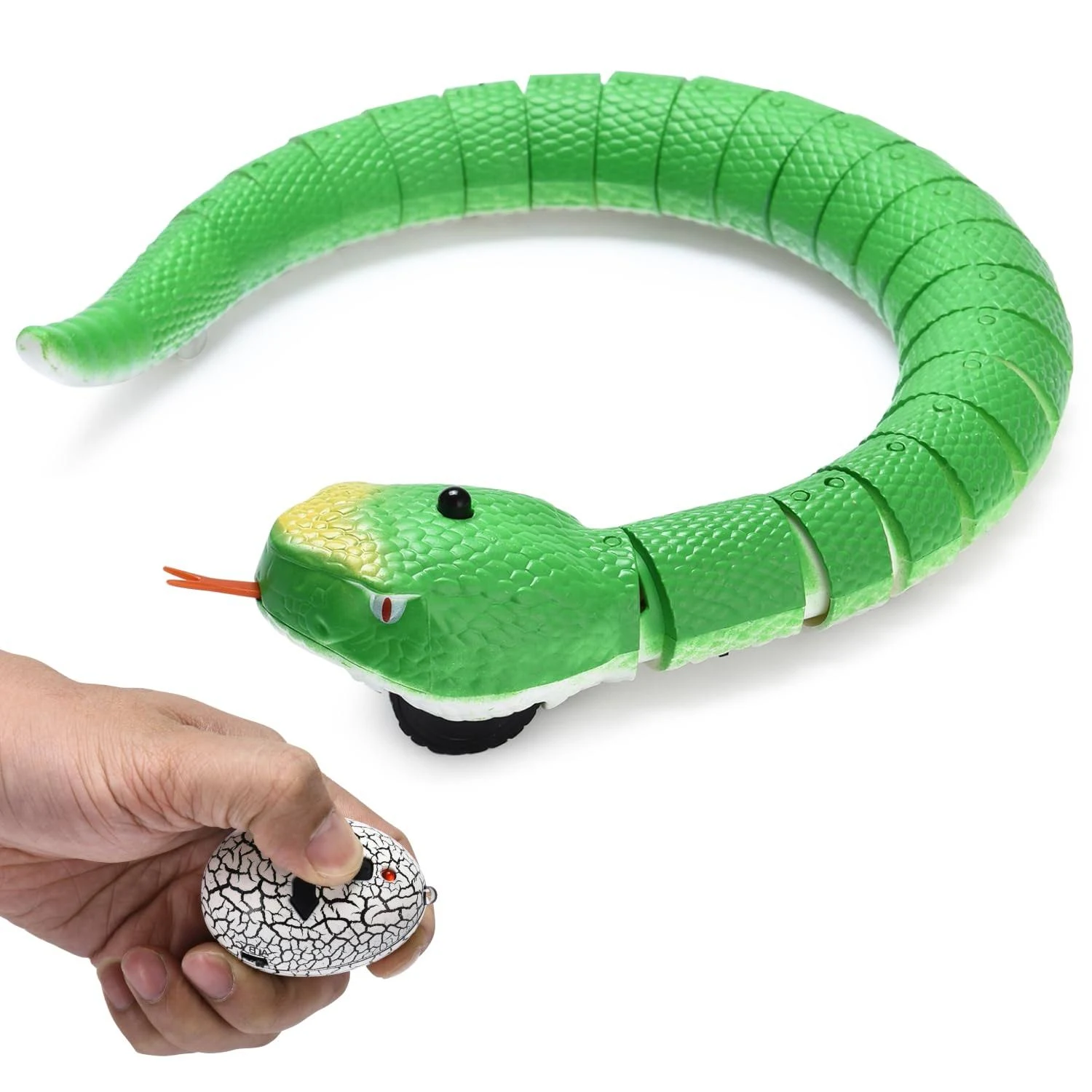 Top Race Remote Control Rattle Snake - Realistic Robot Snake Toy with Infrared Receiver - Rc Animal Prank Toy Perfect for Kids Ages 4 Up or for Adult Pranks - Makes a Great Gift