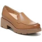 Cabaret Lug Sole Loafers Women's Shoes In English Tea Brown Faux Leather