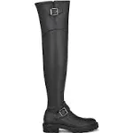 Nine West Women's Nans Over The Knee Boots | Black Smooth | Size 5 | Leather