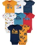 Onesies Brand Baby Boy Short Sleeve Onesies Bodysuits, 8-Pack, Sizes Newborn-12M