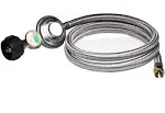 5 Feet Propane Regulator Hose Replacement with Propane Tank Gauge, Stainless ...