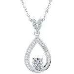 Cate & Chloe Arabella 18k White Gold Plated Halo Pendant Necklace | Women's Silver Necklace with Sparkling Simulated Diamond Crystals, Classic Jewelry for Women