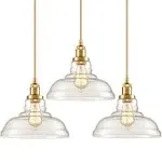 Industrial Brass/Gold Pendant Lights Glass Dome Kitchen Hanging Light Fixture