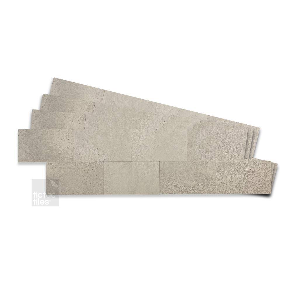 Concrete Subway 12pcs River Rock 24 in. x 6 in. Other Peel and Stick Tile Decorative Backsplash (10.32 sq. ft./Pack)