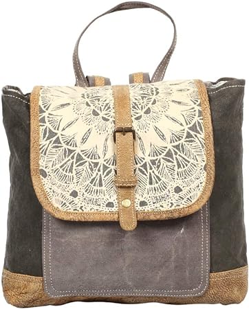 Myra Bag Daisy Delight Upcycled Canvas Backpack S-1287