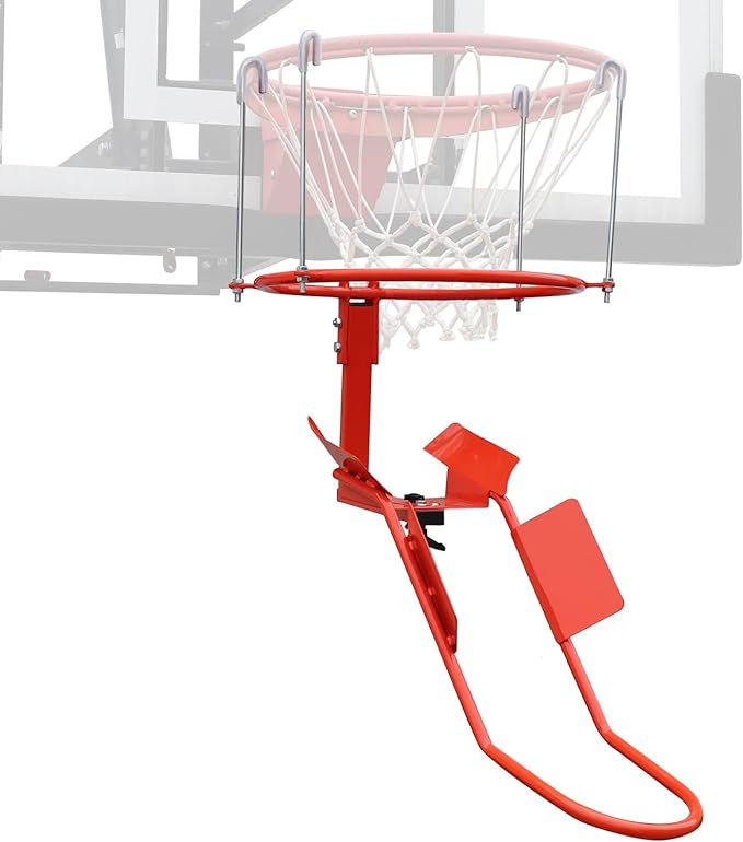 Basketball Return Attachment, Heavy Duty Durable Steel Return System for Basketball - 180 Degree Rotatable Chute Shot Returner for 18" Rim Indoor and Outdoor【Product Patents】