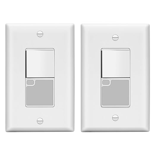 LIDER Decorator Rocker Guide Light Switch with Daylight Sensor, 3-Way or 1-Pole