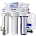 iSpring RO100 Under Sink 5-Stage Reverse Osmosis Drinking Water Filtration System High Capacity 100 gpd Fast Flow 1:1 Pure to Waste Ratio