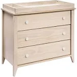 Babyletto Sprout 3 Drawer Changer Dresser with Removable Changing Tray - Washed Natural / White