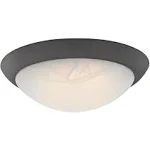 Westinghouse 63089 6308900 11" 15W LED Flush Oil Rubbed Bronze Finish White Alabaster Glass