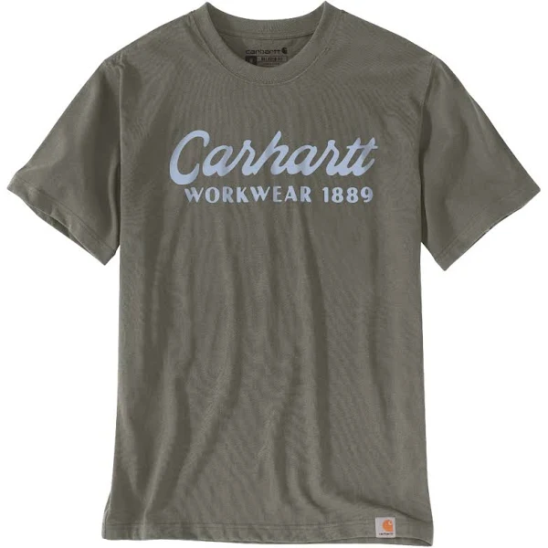 Carhartt Men&#039;s Loose Fit Heavyweight Short-Sleeve Script Graphic T-Shirt - Carbon Heather - 2XL - Regular