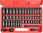 48 Pcs 3/8” Drive Impact Socket Set (5/16 inch to 3/4 inch and 8-22mm),6-Point,CR-V