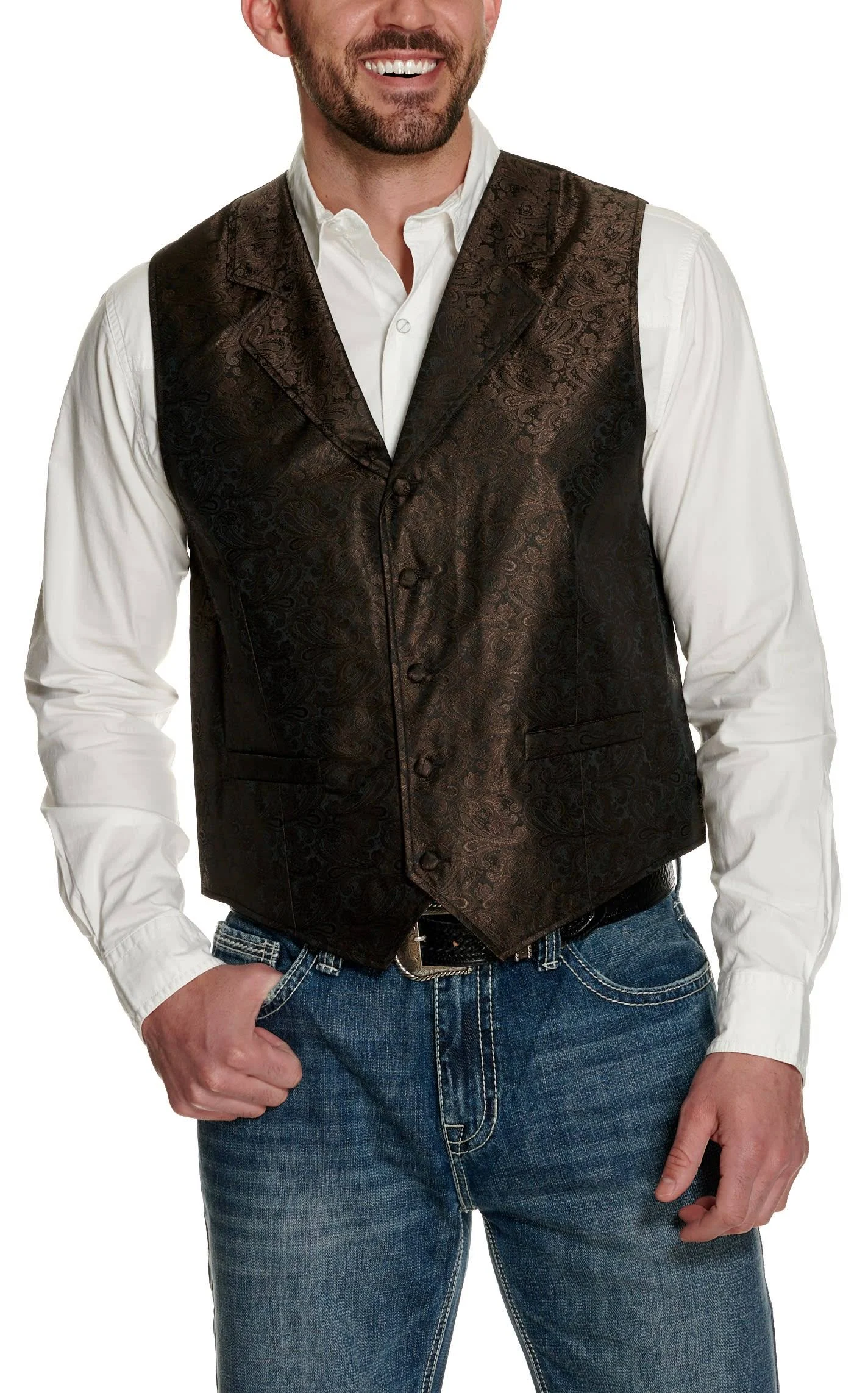 Scully Brown Paisley Vest