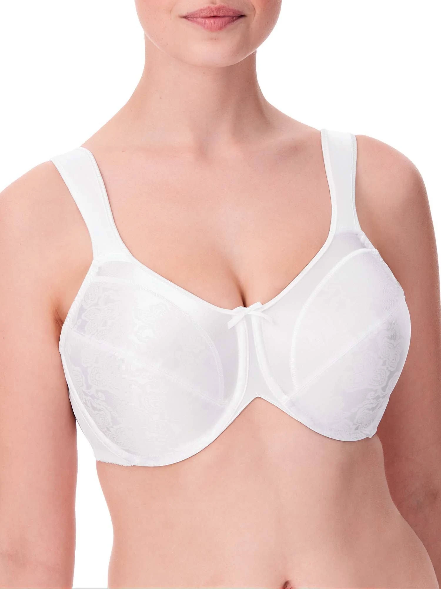 Bali 3562 Satin Tracings Underwire Minimizer Bra - White - 42C