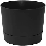 Root & Vessel Majestic Low Profile Cylinder Pot, Black, 12.5 inch