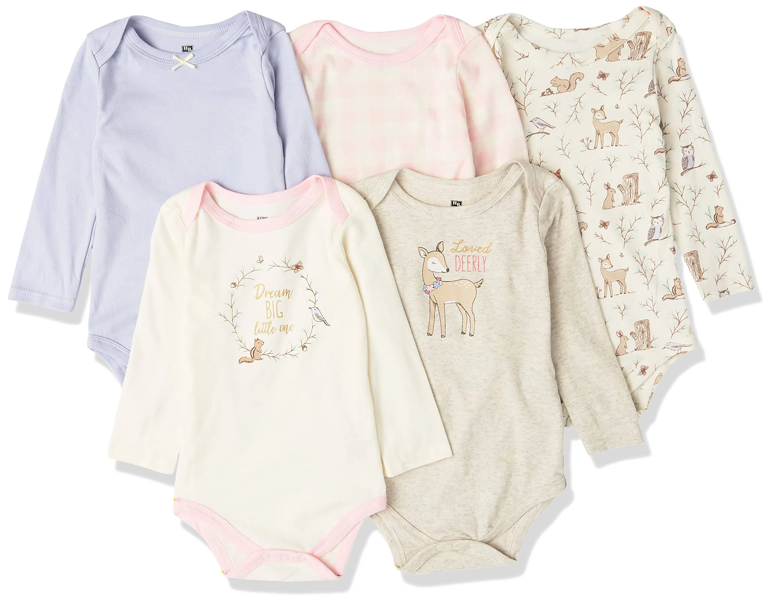 Hudson Baby Cotton Long-Sleeve Bodysuits 0-3 Months