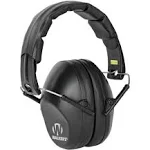 Walkers Game Ear Pro Low Profile Folding Muff Earmuff 31 Db Ear Protection, Black