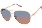 Jessica Simpson Women's Metal Aviator Logo Sunglasses - Gold/Nude