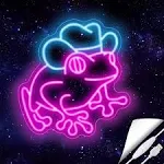 Neon Sign for Wall Decor Frog with Cowboy Hat Led Neon Light for Kids Room Man Cave Bar Store Home Party Art Decor Gifts, Ice Blue & Pink, Dimmable & USB Powered, 12.6" x 13.5"