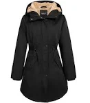 Orolay Women's Thicken Fleece Lined Parka Winter Coat Pirate Black XL