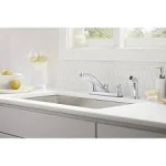 Kohler K-30616 Jolt Two-Handle Kitchen Sink Faucet with Sidespray - Polished Chrome