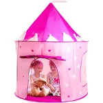 Play22 Play Tent Princess Castle Pink - Features Glow in The Dark Stars - Portable - Kids Pop Up Tent Foldable Into A Carrying Bag - Indoor and Outdoor Use - Original