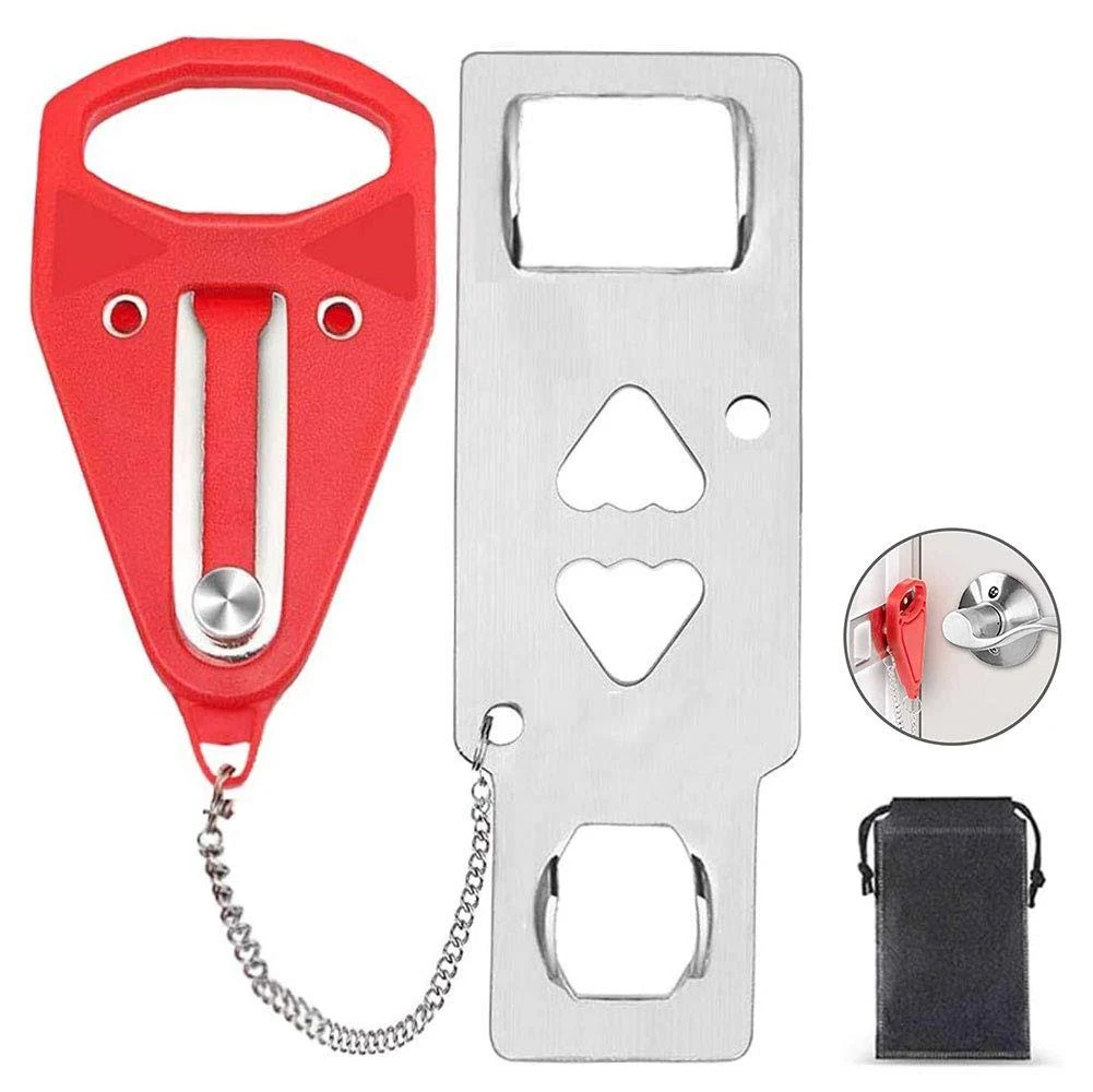 Portable Door Lock for Travel, Door Lock Self-Defense Security Device for Home, Apartment, Hotel, Living Motel, School Dorm, House