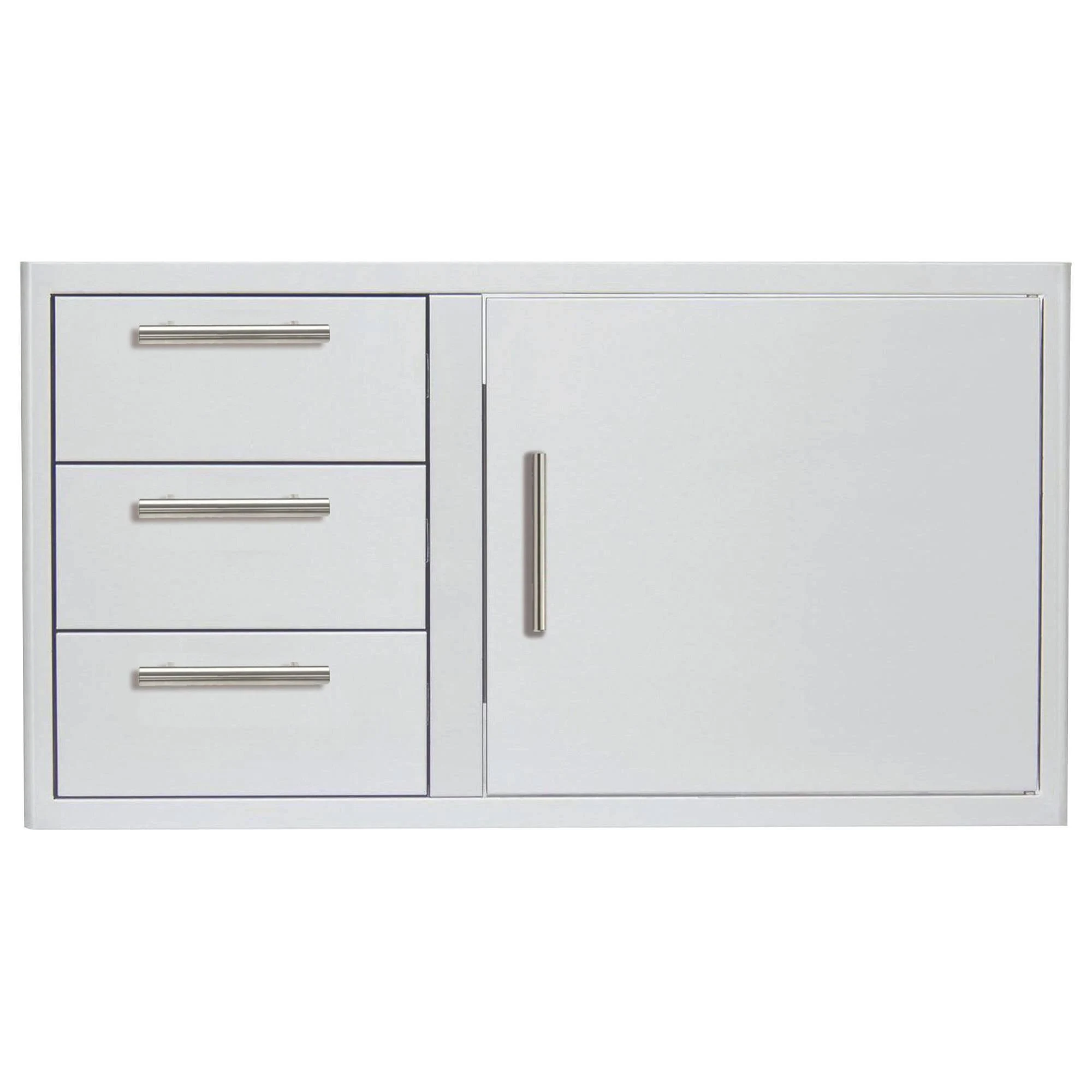 Blaze 32-Inch Access Door and Double Drawer Combo in Stainless Steel - BLZ-DDC-39-R-LTSC