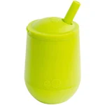 ezpz Mini Cup + Straw Training System - 9 Months+ (Lime) - 100% Silicone Training Cup for Infants + Toddlers - Designed by a Pediatric Feeding Specialist