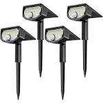 AloftSun Solar Motion Sensor Outdoor Lights, 30 LEDs Spot Lights with Motion Detector, IP68 Waterproof Solar Motion Lights for Outside, 3 Modes Solar Landscape Lights for Pathway Yard, 4 Pack