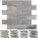 Art3d Peel and Stick Backsplashes Wall Tile Gray Wood Grain, 10pcs of 13.5x11.4inches, for Kitchen Backsplash, Bathroom Decoration, Fireplace and Stair Riser Decal, Made of PVC Composite Laminate