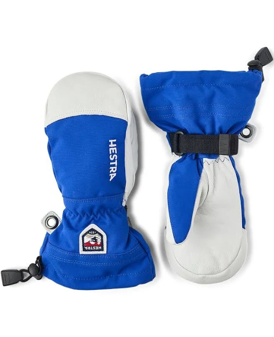 Hestra Army Leather Heli Ski Junior Mitt (Youth 4-13yrs) | Waterproof, Insulated Classic Kids Snow Mittens I Ski & Snow Play