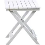 Bplusz Folding Wood Side Table Adirondack Portable Square 15.4" D x 15.4" W x 18.3" H Outdoor (White)