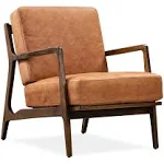 Poly & Bark Verity Lounge Chair, Cognac Tan, Single