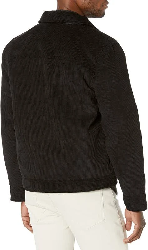 Karl Lagerfeld Paris Men's Sherpa-Lined Corduroy Trucker Jacket