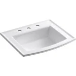 Kohler K-2356-8-0 Archer Drop-In Bathroom Sink with 8-Inch Centers White