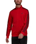 Adidas Men's Warm-Up Tricot Regular 3-Stripes Track Jacket, Scarlet/Black / S