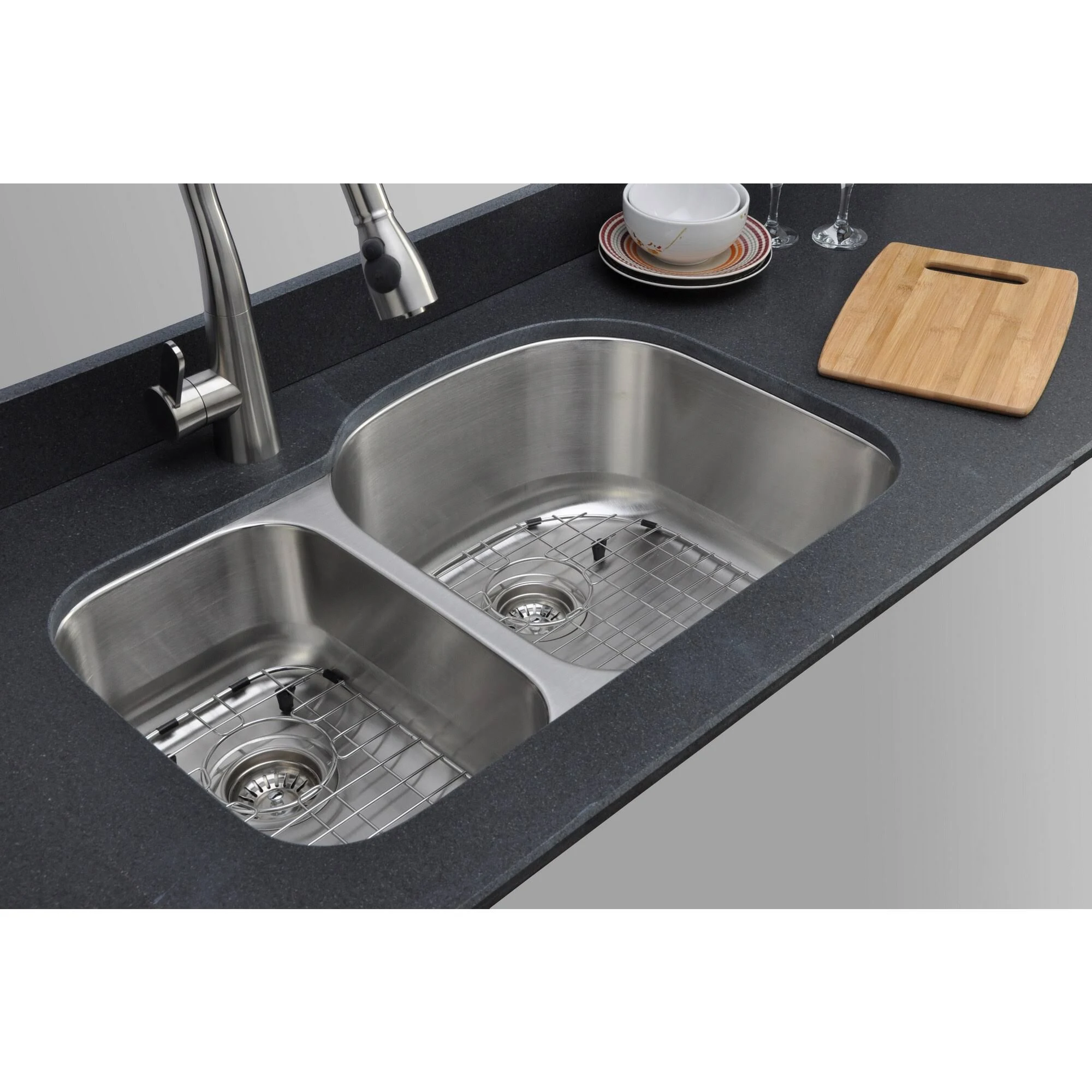 Wells Sinkware Undermount 31-1/2" Stainless Steel Double Bowl Kitchen Sink