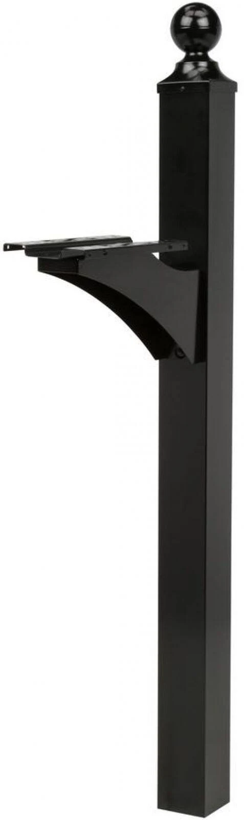 Gibraltar Mailboxes Landover 56.4 in. Powder Coated Black Aluminum/Steel Mailbox Post