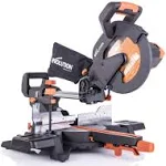 Evolution Power Tools R255SMS+ PLUS 10-Inch Sliding Miter Saw Plus Multi-Material Multi-Purpose Cutting Cuts Metal, Plastic, Wood & More 0˚ - 45˚