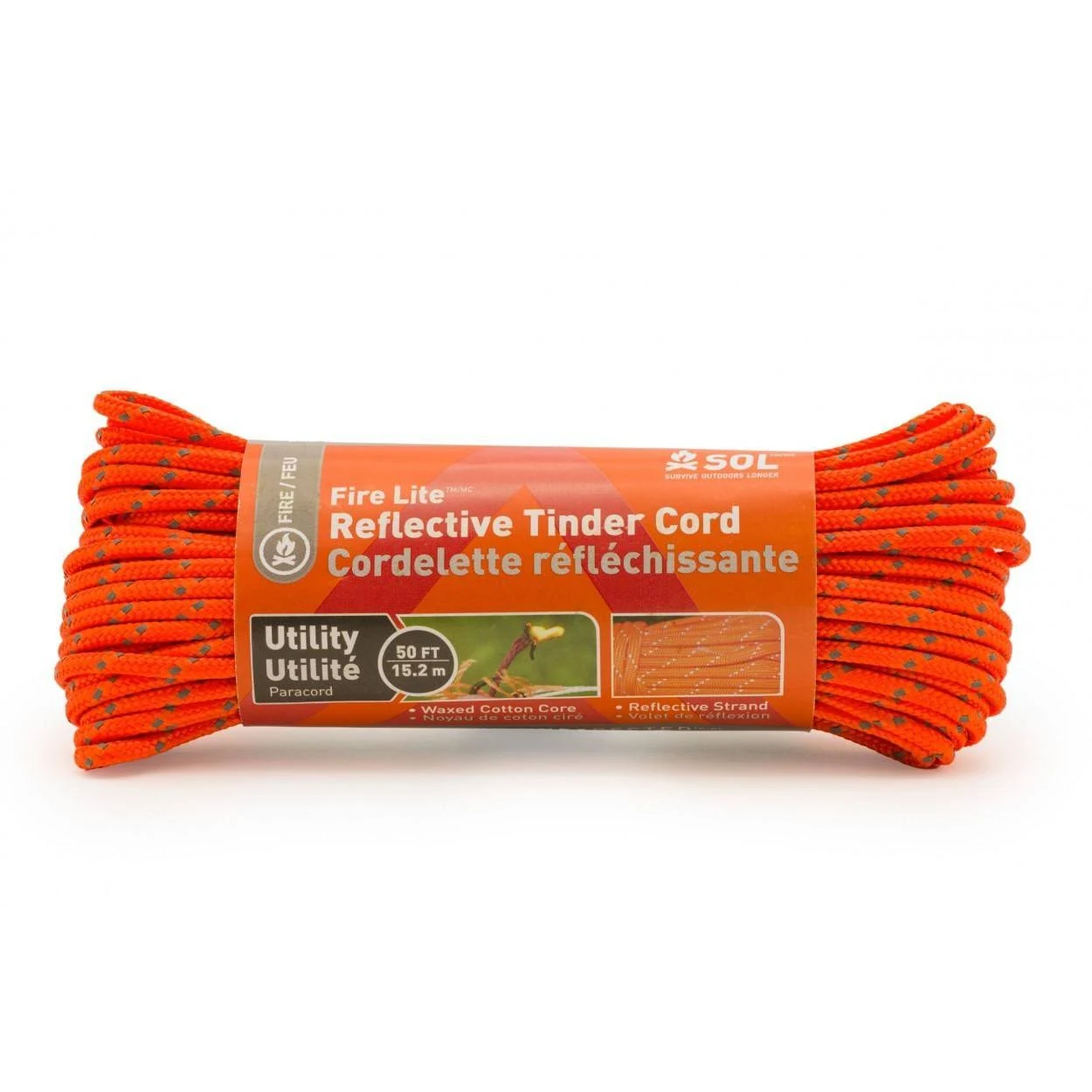 Survive Outdoors Longer Fire Lite Utility Reflective Tinder Cord