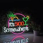 Its 5 00 O'clock Some Where Neon Sign for Wall Décor Dimmable LED Man Cave Bar Beer Garage Neon Light USB Powered Neon Art Signs Decor