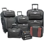 Traveler's Choice Amsterdam II 8 Piece Luggage Set - Gray